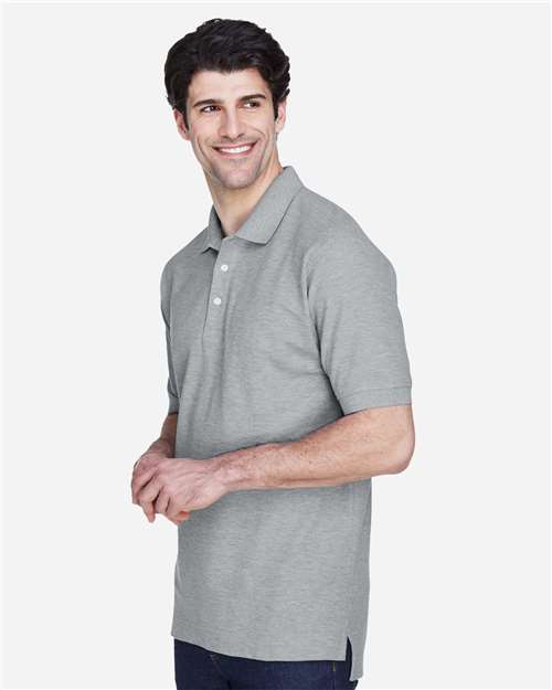 Grey Heather Men's Pima Piqué Polo - D100