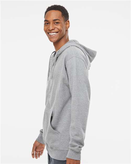 Grey Heather Midweight Full-Zip Hooded Sweatshirt - SS4500Z