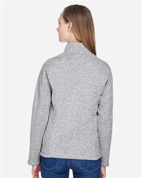 Grey Heather Women's Bristol Full-Zip Sweater Fleece Jacket - DG793W