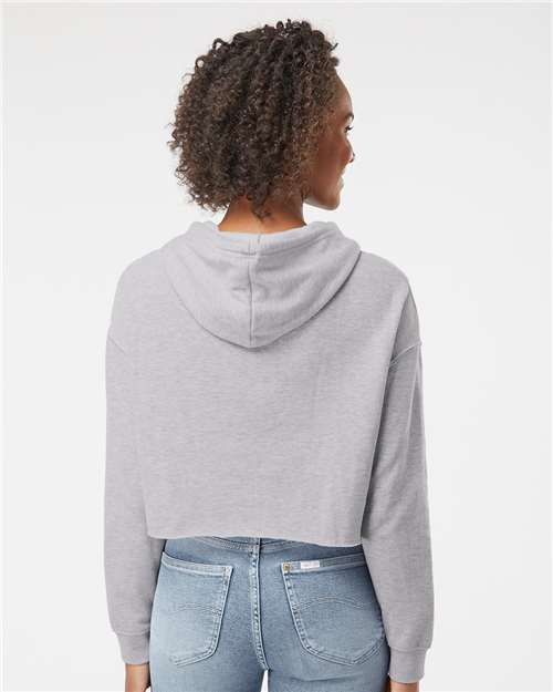 Grey Heather Women’s Lightweight Crop Hooded Sweatshirt - AFX64CRP