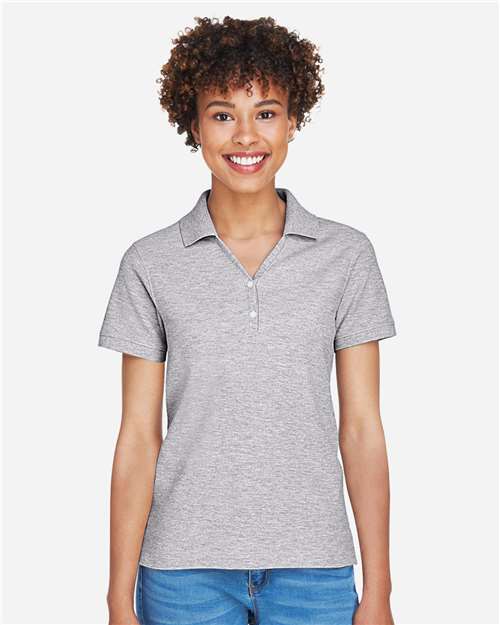 Grey Heather Women's Pima Piqué Polo - D100W