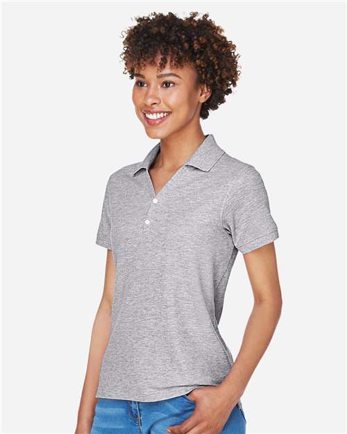 Grey Heather Women's Pima Piqué Polo - D100W
