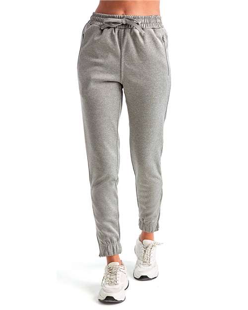 Grey Melange Womens Spun Dyed Jogger - TD499