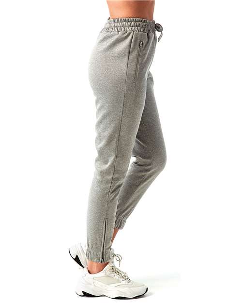 Grey Melange Womens Spun Dyed Jogger - TD499