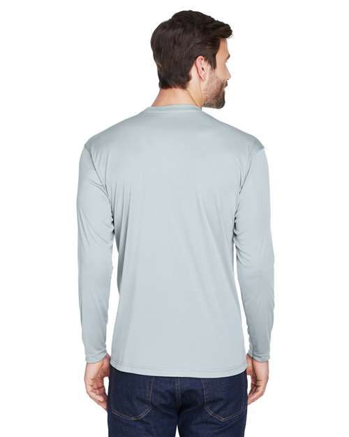 Grey Men's Cool & Dry Sport Long Sleeve Performance Interlock T-Shirt - 8422
