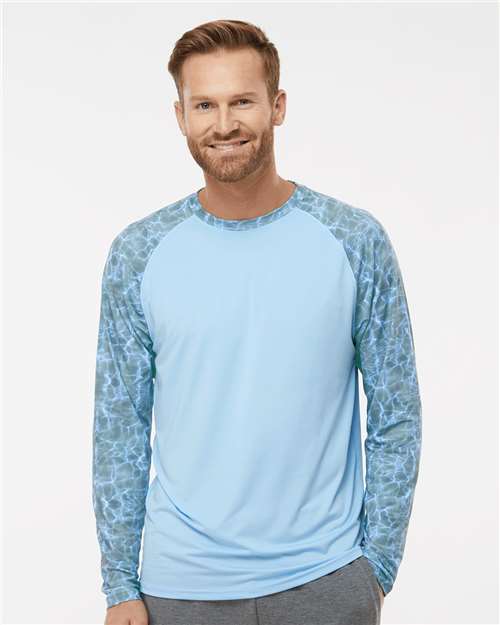Grey Mist Water Panama Colorblocked Long Sleeve T-Shirt - 231