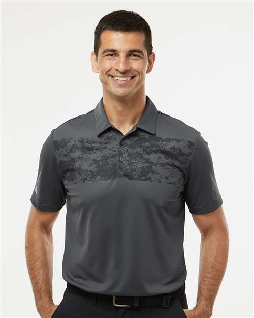 Grey Six Camo Chest Print Polo - A585