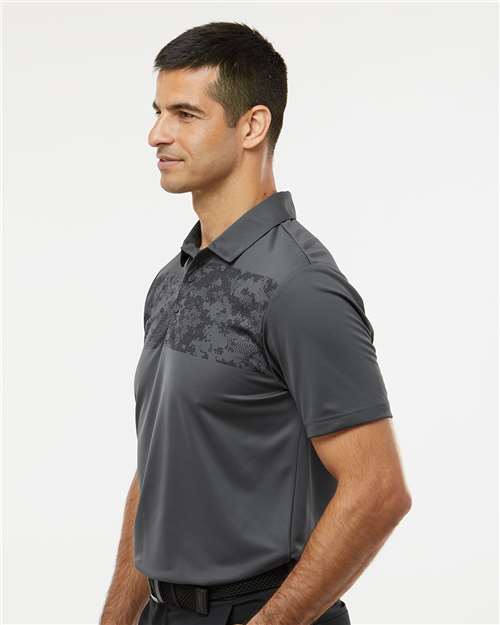 Grey Six Camo Chest Print Polo - A585