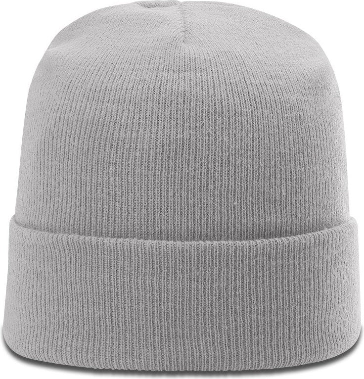 Grey Solid Beanie with Cuff