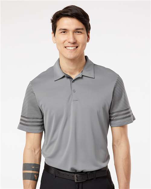 Grey Three/ Grey Five Striped Sleeve Polo - A490
