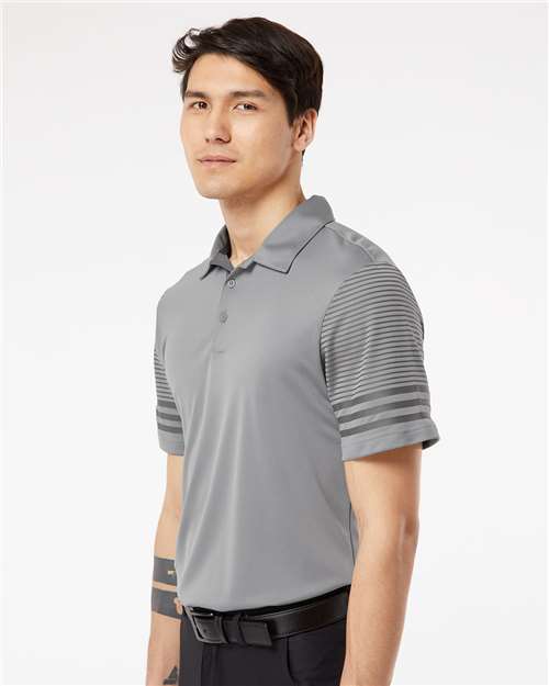 Grey Three/ Grey Five Striped Sleeve Polo - A490