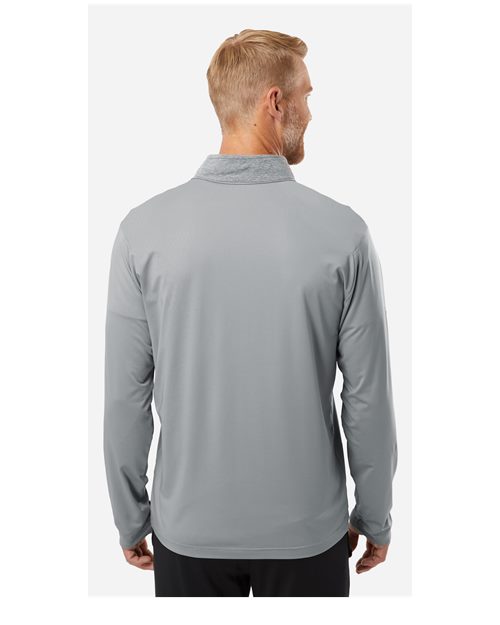 Grey Three Melange/ Grey Three/ Black Heather Block Print Quarter-Zip Pullover - A522
