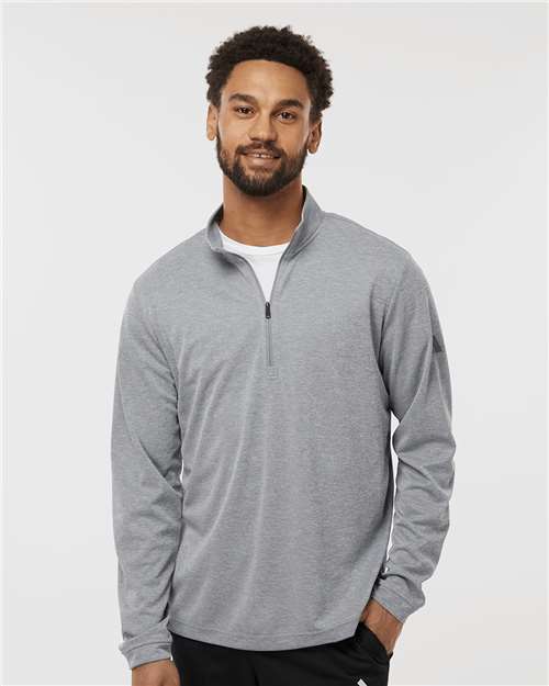 Grey Three Melange Lightweight Quarter-Zip Pullover - A401