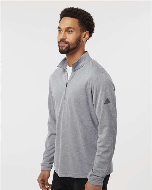 Grey Three Melange Lightweight Quarter-Zip Pullover - A401