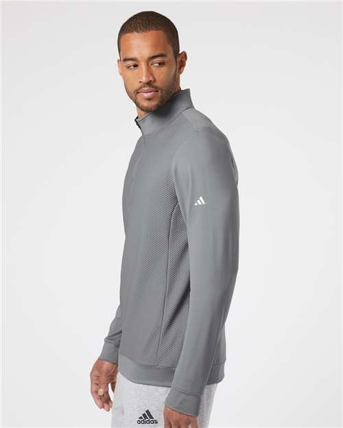 Grey Three Performance Textured Quarter-Zip Pullover - A295