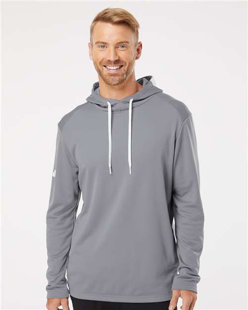 Grey Three Textured Mixed Media Hooded Sweatshirt - A530