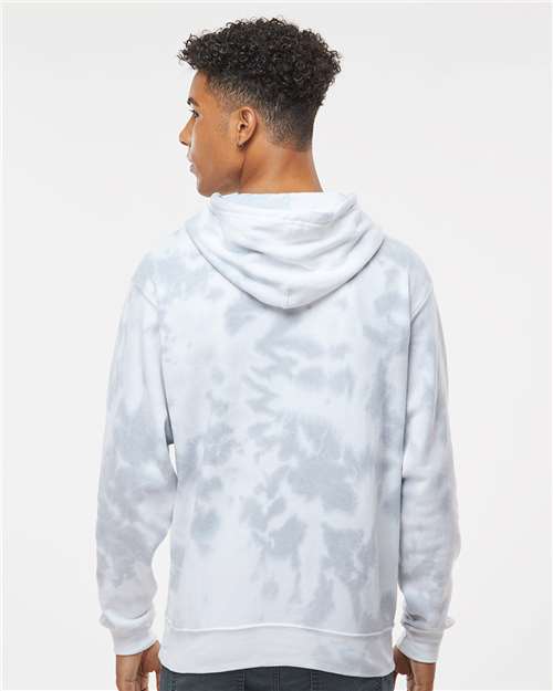 Grey Tie Dye Tie-Dyed Fleece Hooded Sweatshirt - 8861