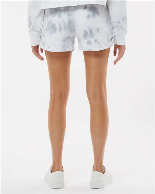 Grey Tie Dye Women's Fleece Shorts - 8856