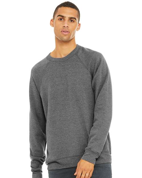 Grey Triblend Sponge Fleece Raglan Crewneck Sweatshirt - 3901