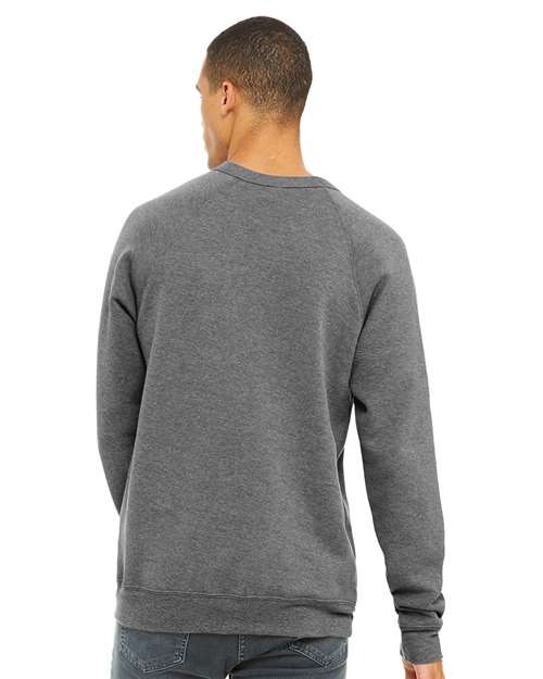 Grey Triblend Sponge Fleece Raglan Crewneck Sweatshirt - 3901