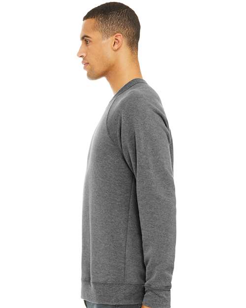 Grey Triblend Sponge Fleece Raglan Crewneck Sweatshirt - 3901