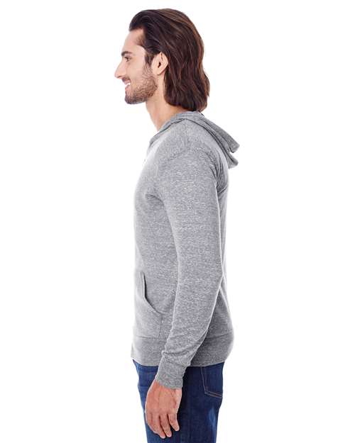 Grey Triblend Triblend Full-Zip Lightweight Hooded Sweatshirt - 302Z
