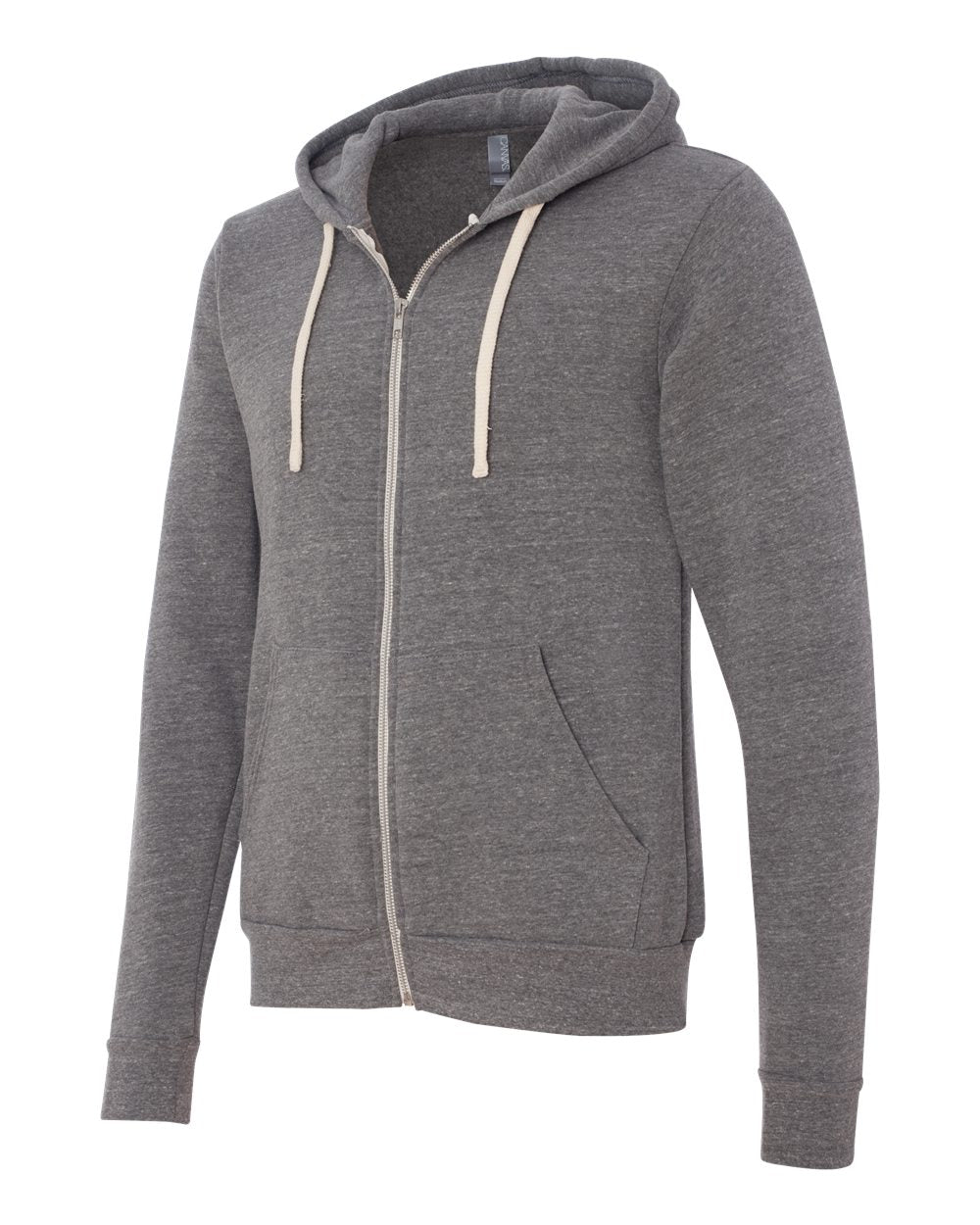 Grey Triblend Triblend Sponge Fleece Full-Zip Hoodie - 3909
