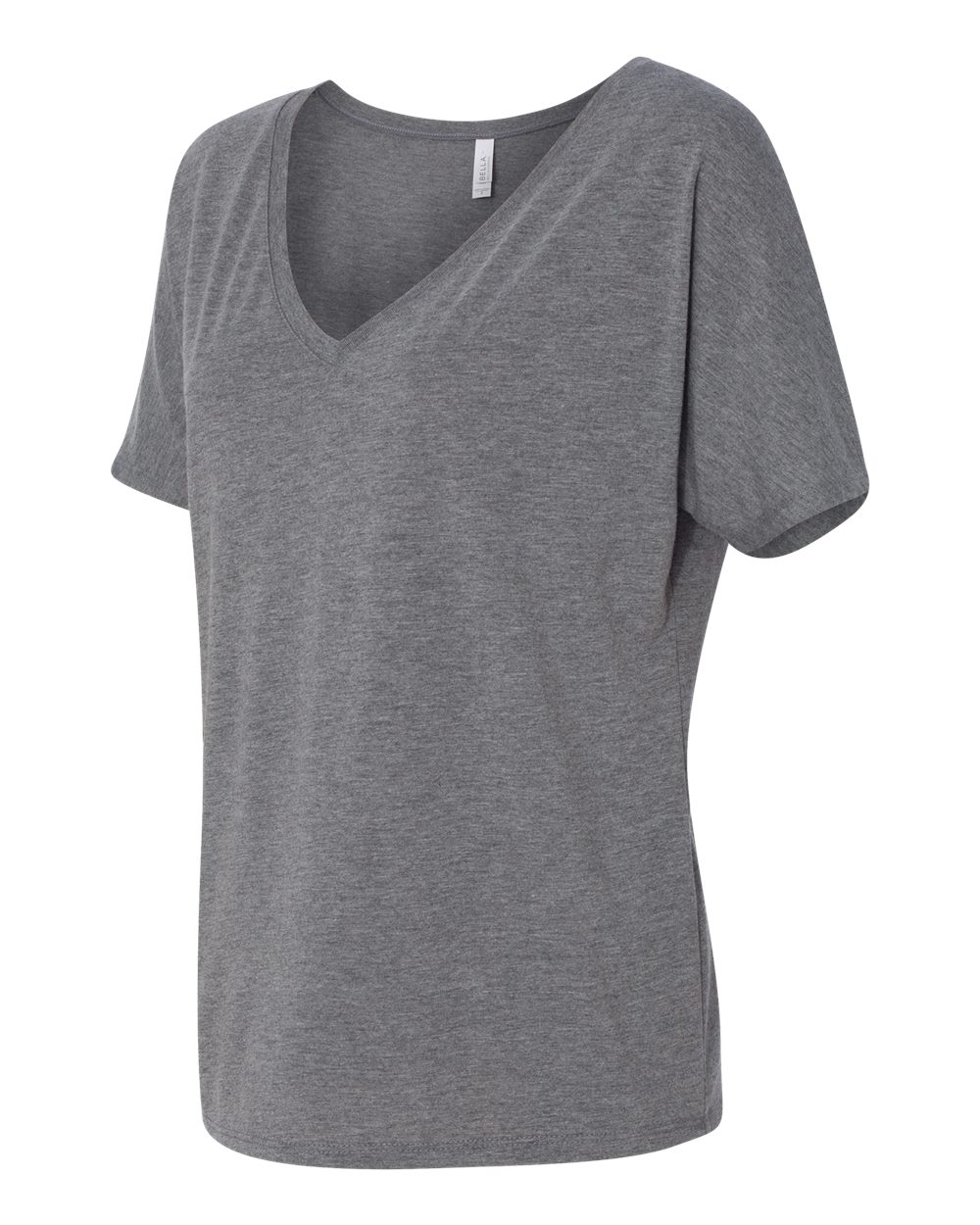 Grey Triblend Women’s Slouchy V-Neck Tee - 8815