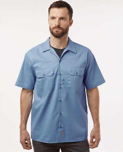 Gulf Blue Short Sleeve Work Shirt - 2574