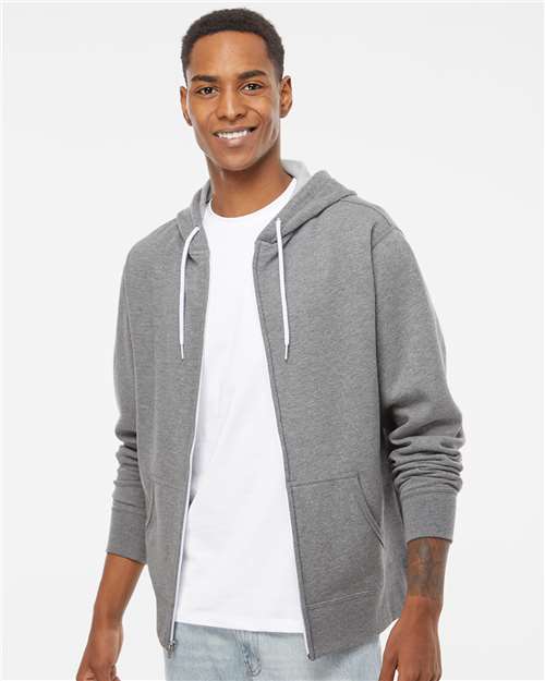 Gunmetal Heather Lightweight Full-Zip Hooded Sweatshirt - AFX90UNZ