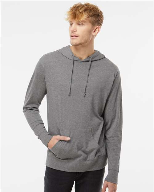 Gunmetal Heather Lightweight Hooded Pullover T-Shirt - SS150J