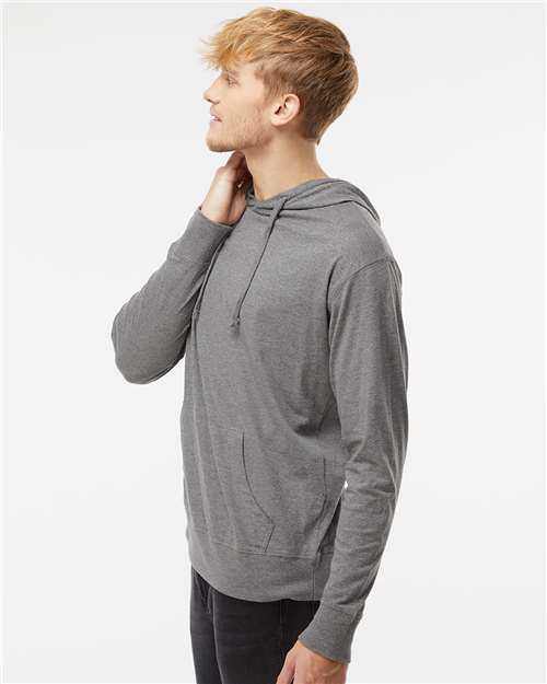 Gunmetal Heather Lightweight Hooded Pullover T-Shirt - SS150J