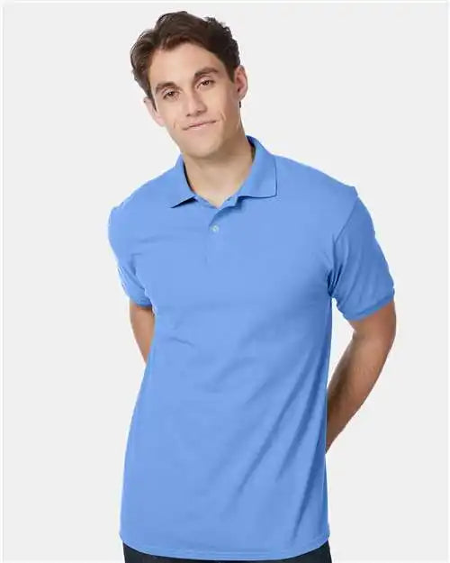 Hanes 054x Ecosmart® Jersey Polo - Carolina Blue