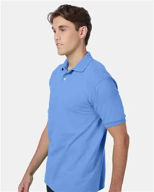 Hanes 054x Ecosmart® Jersey Polo - Carolina Blue