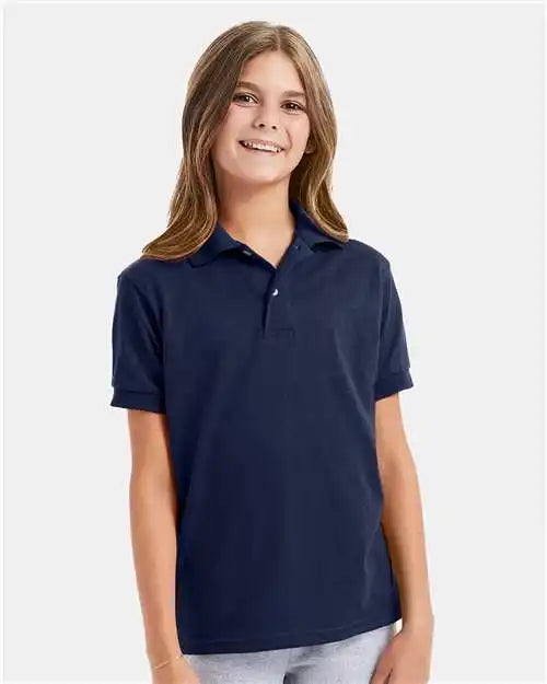 Hanes 054y Youth Ecosmart® Jersey Polo - Navy