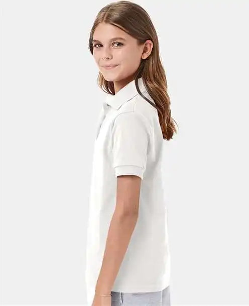 Hanes 054y Youth Ecosmart® Jersey Polo - White