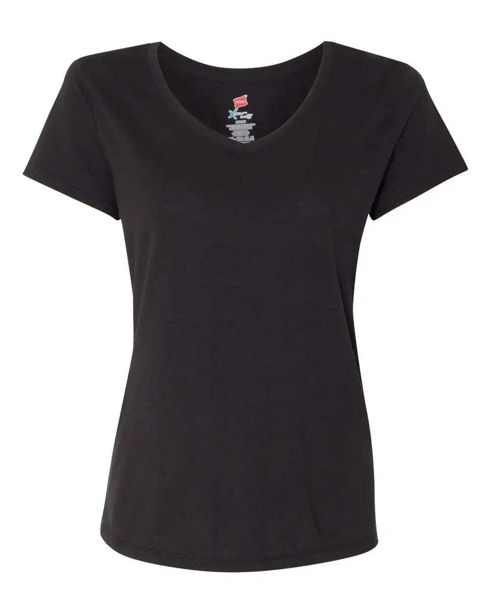 Hanes 42vt Perfect-t Women’s Triblend V-neck T-shirt - Black - s