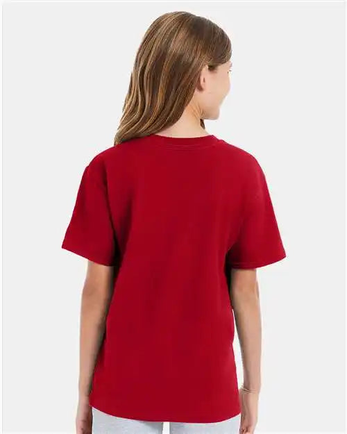 Hanes 498y Perfect-t Youth T-shirt - Deep Red