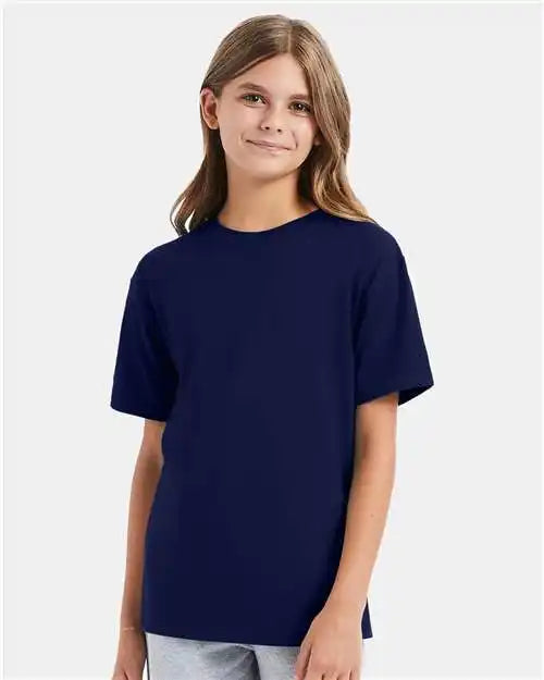 Hanes 498y Perfect-t Youth T-shirt - Navy