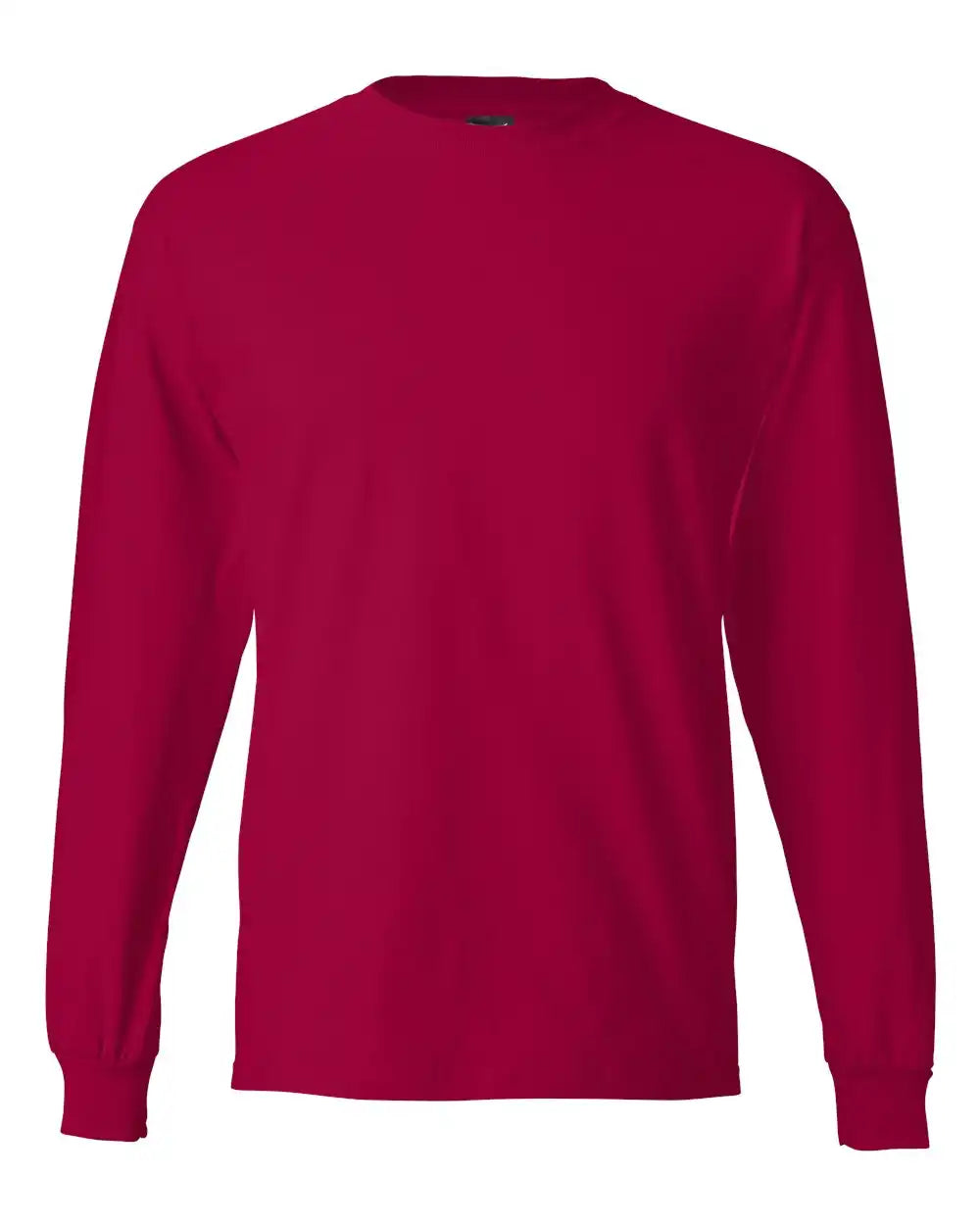 Hanes 5186 Beefy-t® Long Sleeve T-shirt - Deep Red - s