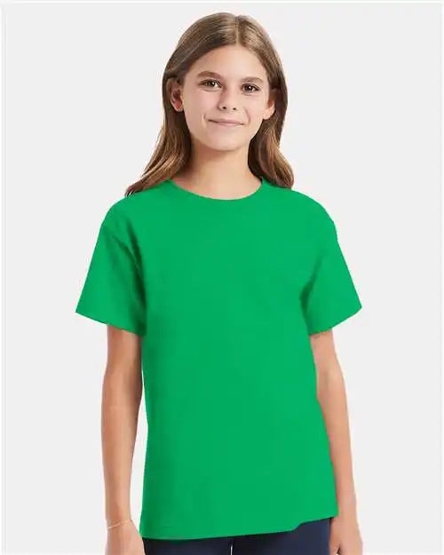 Hanes 5480 Essential-t Youth T-shirt - Kelly Green