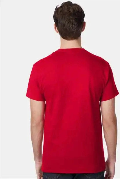 Hanes 5590 Authentic Pocket T-shirt - Deep Red