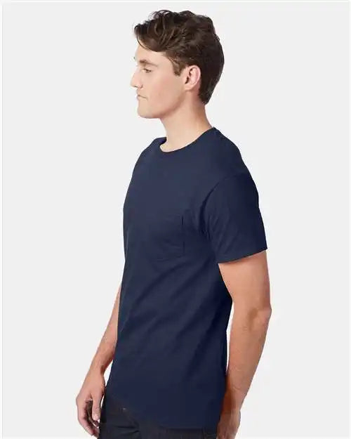 Hanes 5590 Authentic Pocket T-shirt - Navy