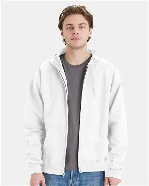 Hanes F280 Ultimate Cotton® Full-zip Hooded Sweatshirt - White