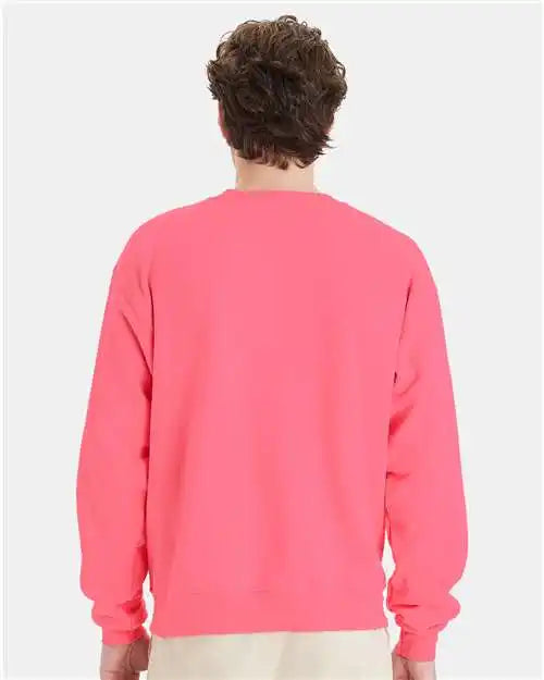 Hanes P160 Ecosmart® Crewneck Sweatshirt - Safety Pink