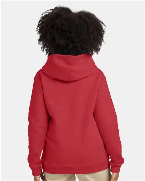 Hanes P473 Ecosmart® Youth Hooded Sweatshirt - Heather Red