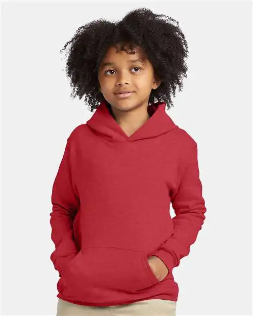 Hanes P473 Ecosmart® Youth Hooded Sweatshirt - Heather Red