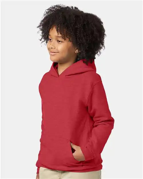 Hanes P473 Ecosmart® Youth Hooded Sweatshirt - Heather Red