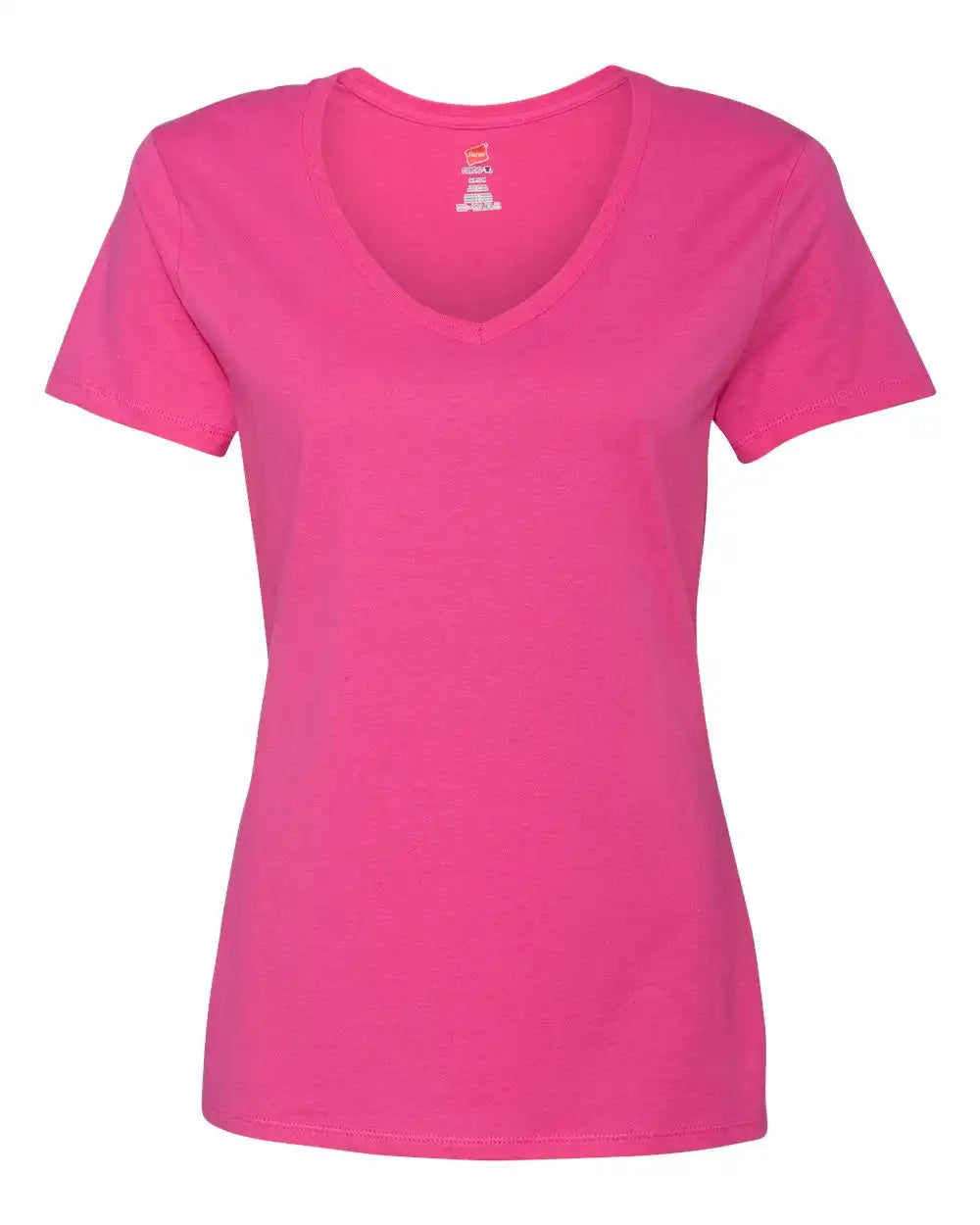 Hanes S04v Perfect-t Women’s V-neck T-shirt - Wow Pink - Xs
