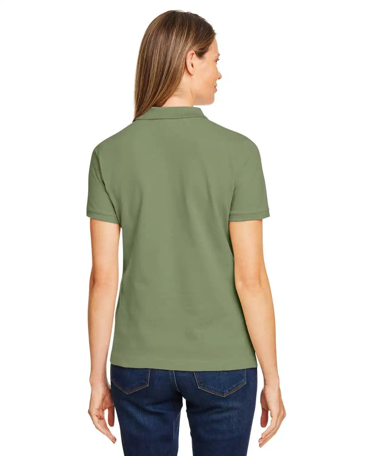 Harriton M200w Ladies’ 6 Oz Ringspun Cotton Pique Short-sleeve Polo - Dill